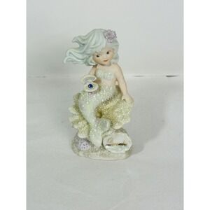 Vtg Coral Kingdom Mermaid Sculpture December Birthday Month Blue "Turquoise" Gem